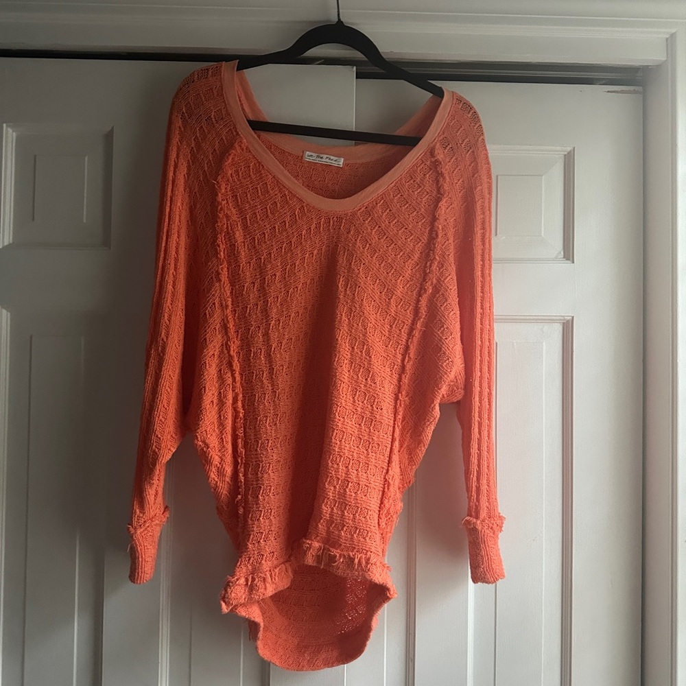 We The Free Orange Knit Sweater